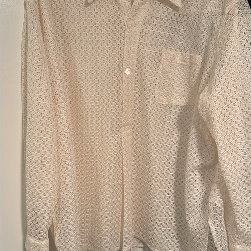 Our Legacy Beige Textured Button Down Shirt